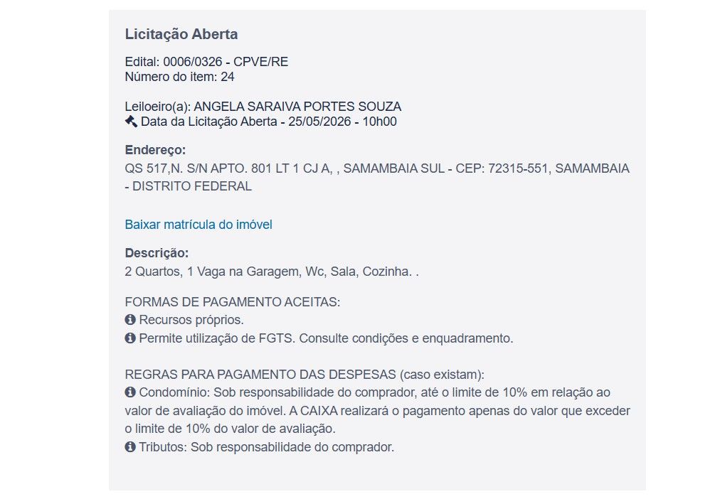 Imóvel em leilão