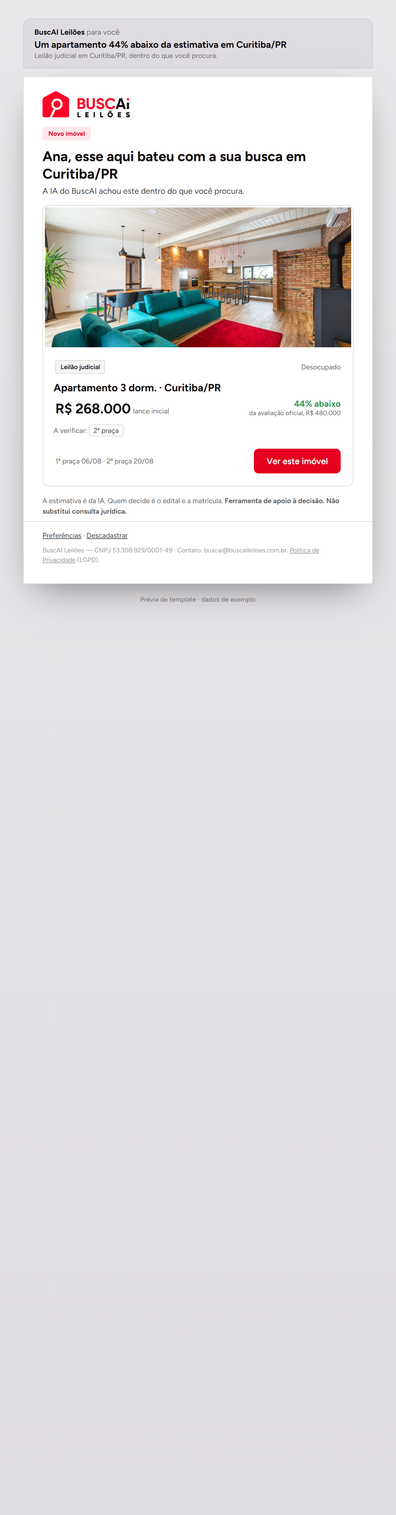 E-mail real do BUSCAi — ML-03 · Alerta de match