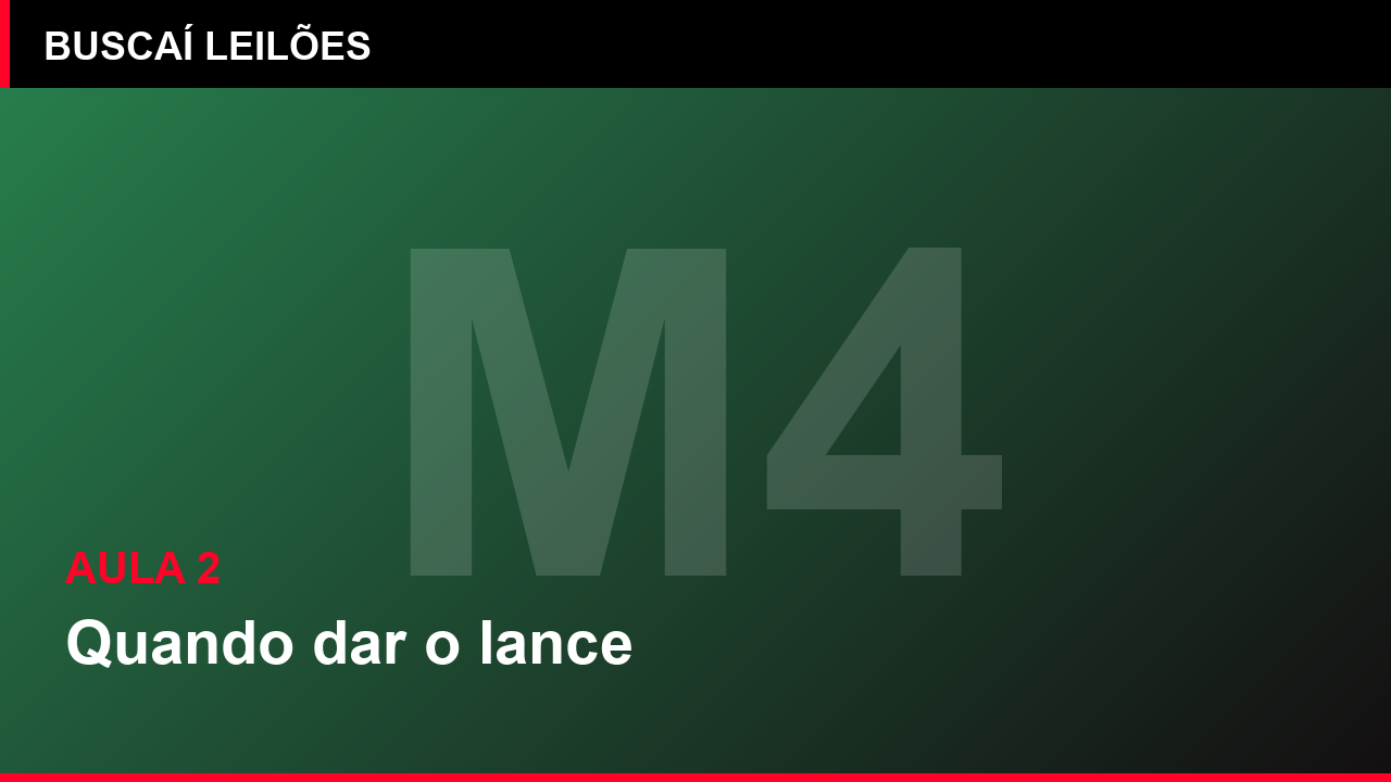 Módulo 4 — Aula 2: Quando dar o lance